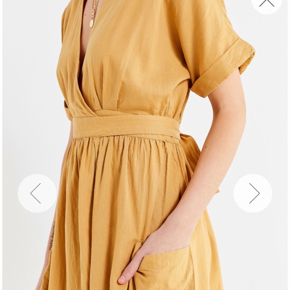 Urban Outfitters Gabrielle Linen Midi Dress
